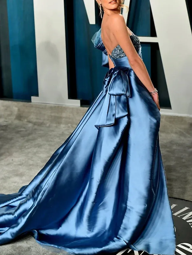 A-Line Sequins/Sparkling One-Shoulder Asymmetrical Evening Dress Prom Dresses