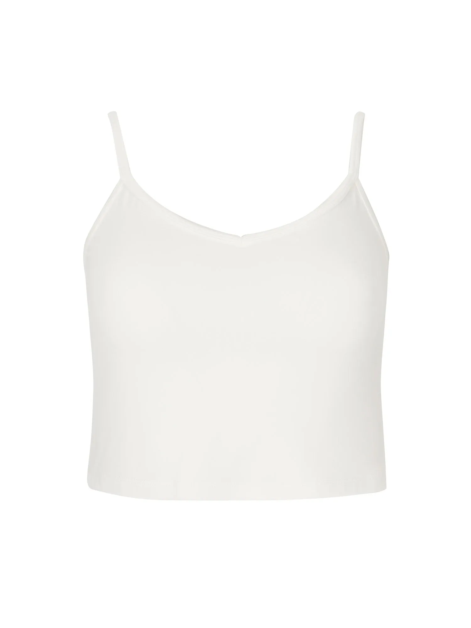 Bamboo Crop Layering Singlet - Cream