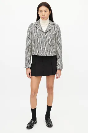Black & White Check Cropped Blazer
