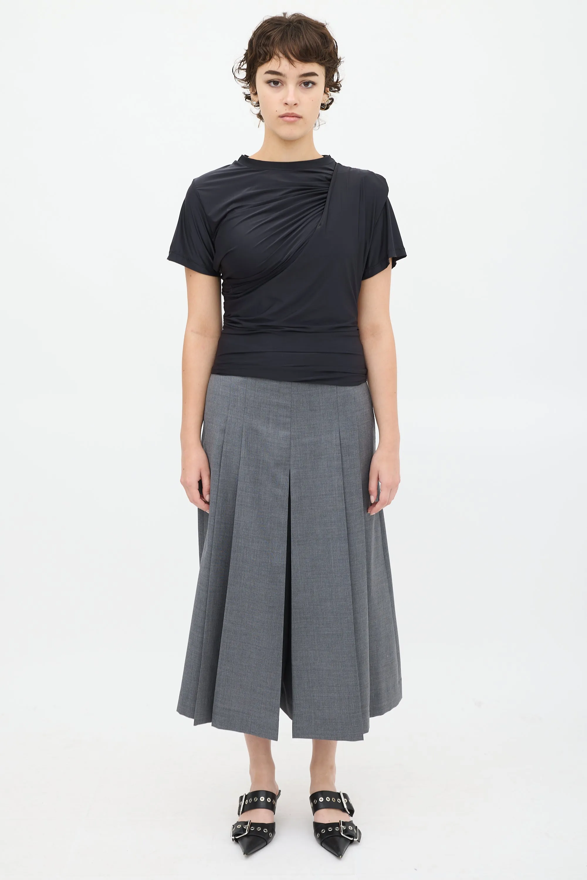 Black Cut Out Layered Sash Top