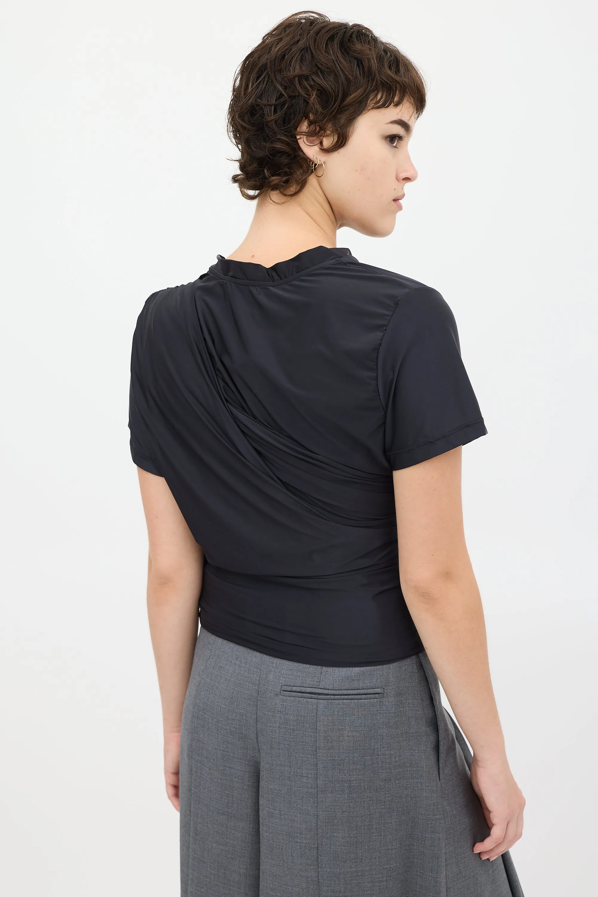 Black Cut Out Layered Sash Top