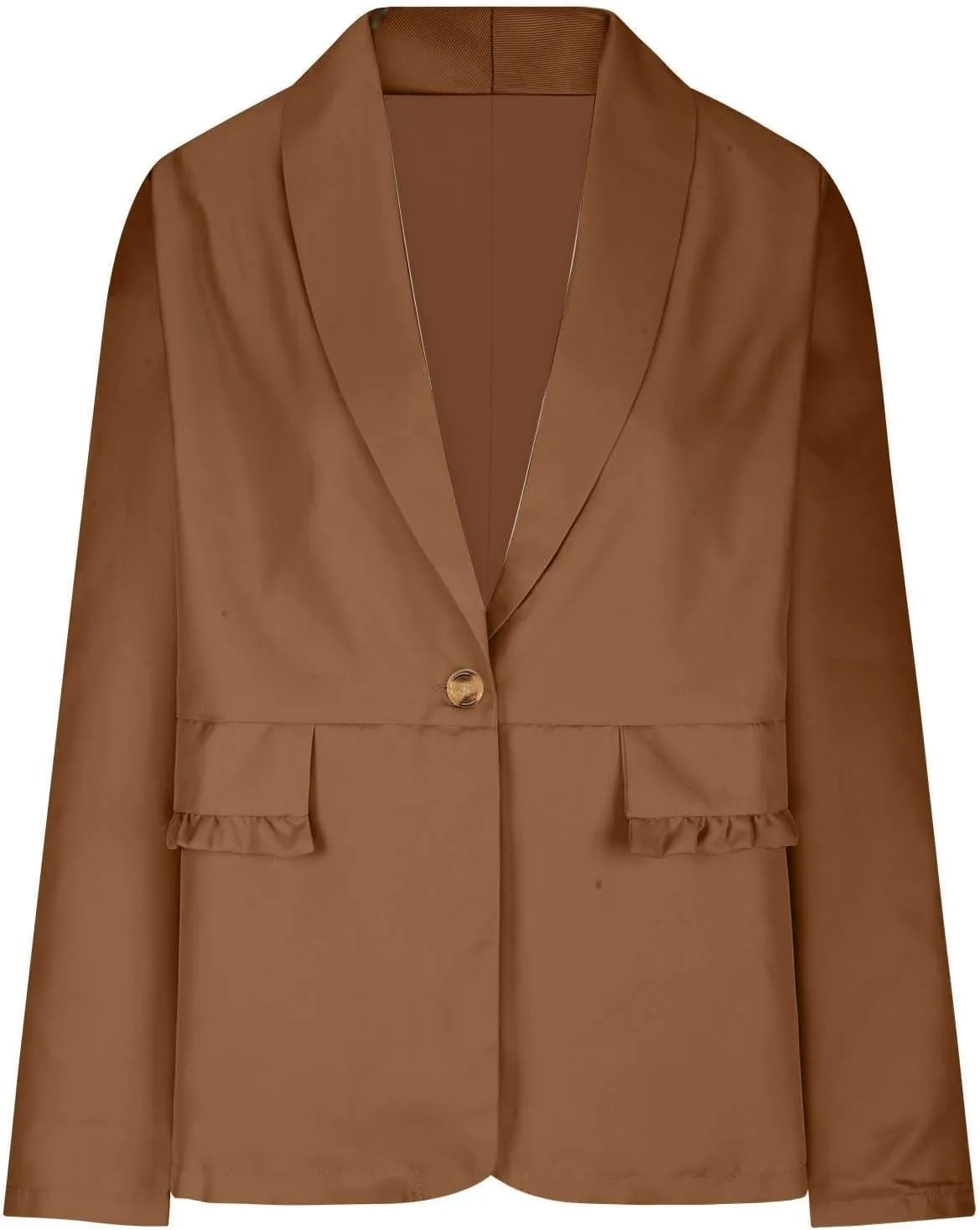 Blazers for Women Casual Long Sleeve One Button Open Front Jacket Business Slim Fit Solid Color Office Suit Jackets