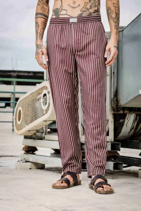 Brown Striped Textured Relaxed Fit All Day Pants