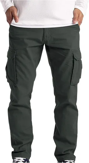 Cargo Pants for Men Multi Pockets Relaxed Fit Work Trousers Tactical Pants Outdoor Sport Men's Pants