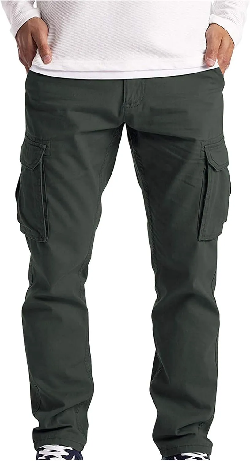 Cargo Pants for Men Multi Pockets Relaxed Fit Work Trousers Tactical Pants Outdoor Sport Men's Pants