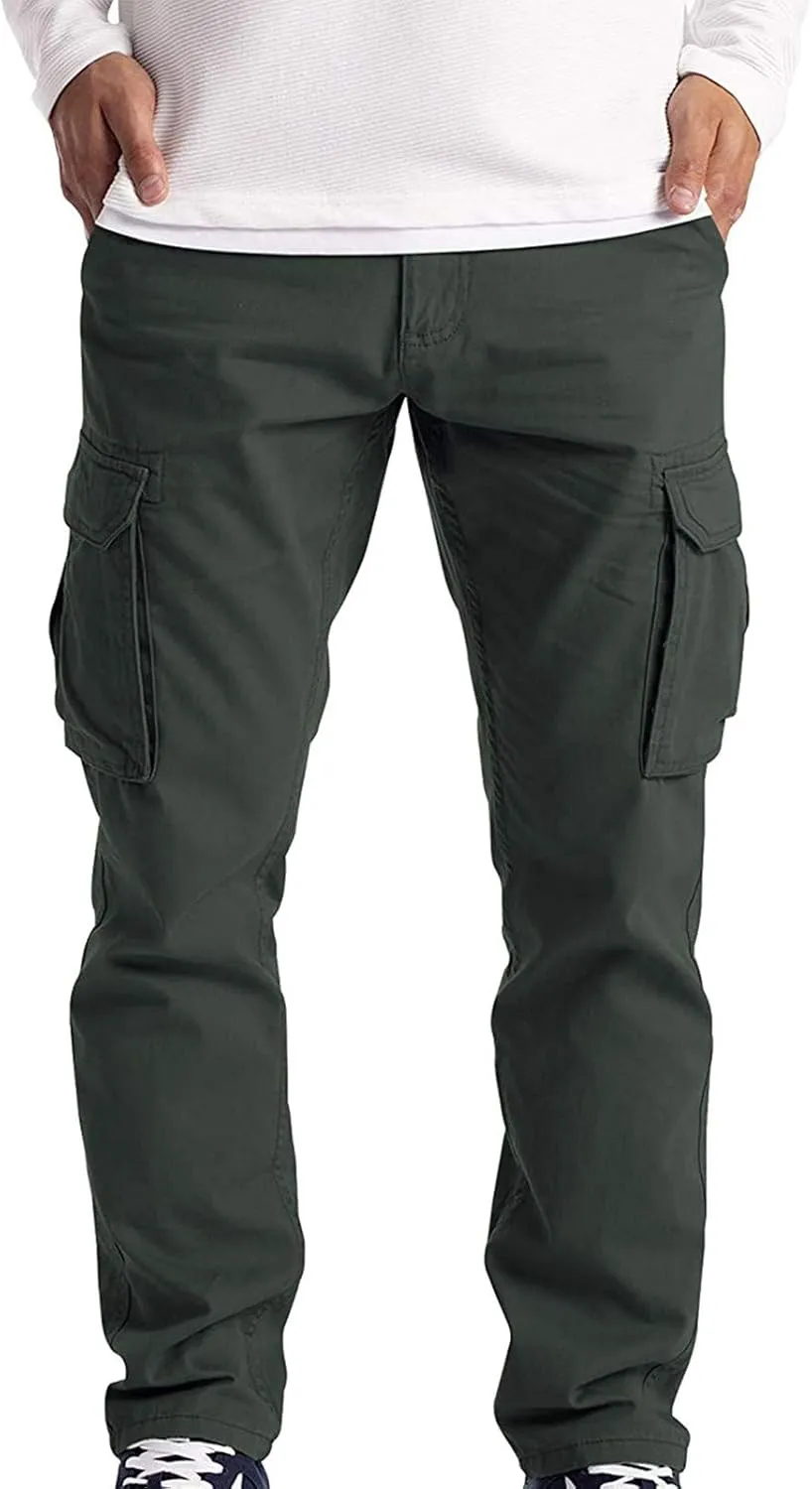Cargo Pants for Men Multi Pockets Relaxed Fit Work Trousers Tactical Pants Outdoor Sport Men's Pants