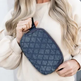 CC Denim Diamond Quilted Fanny Pack by Truly Contagious