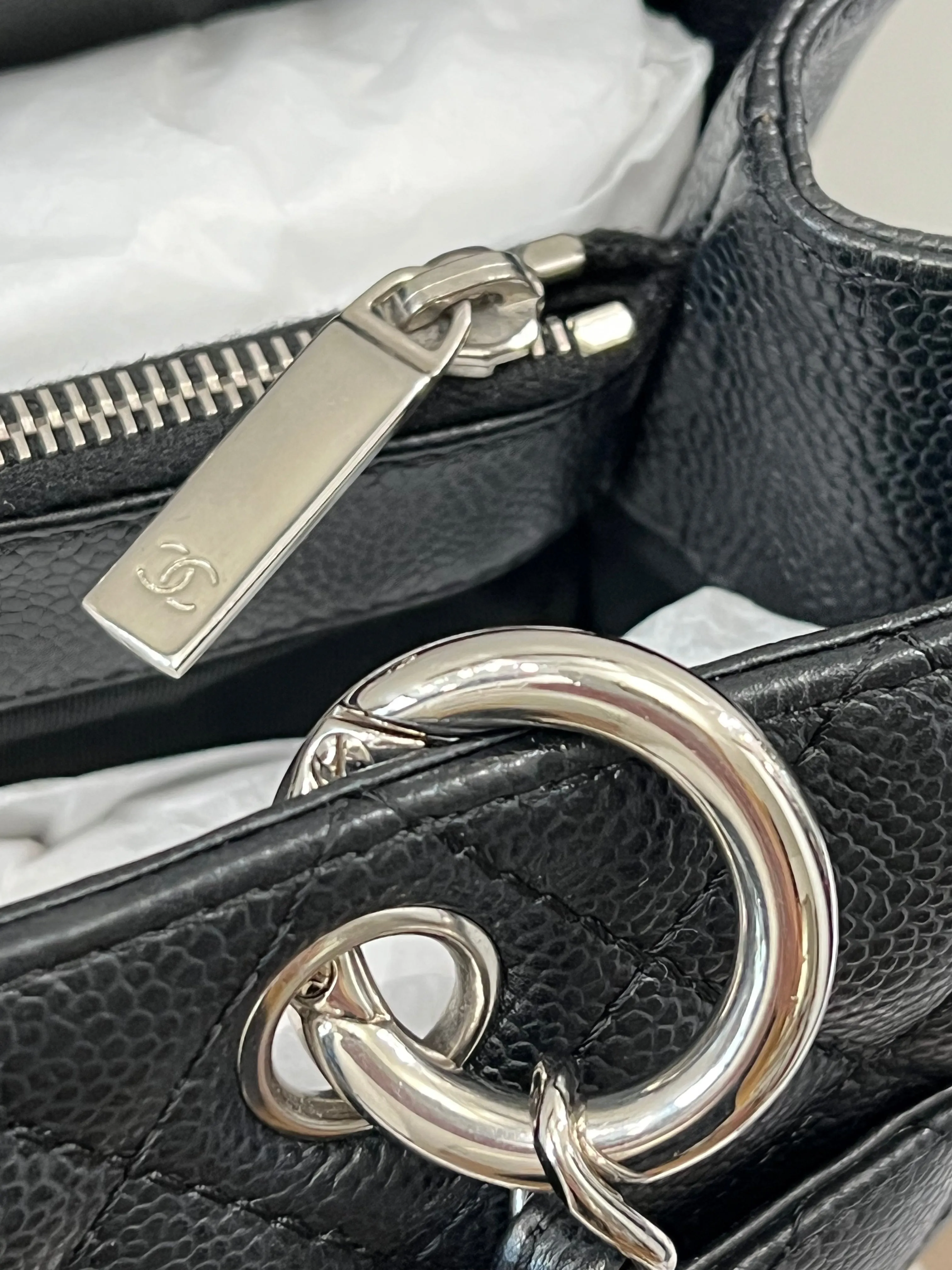 CHANEL CAVIAR QUILTED LEATHER GST TOTE BAG