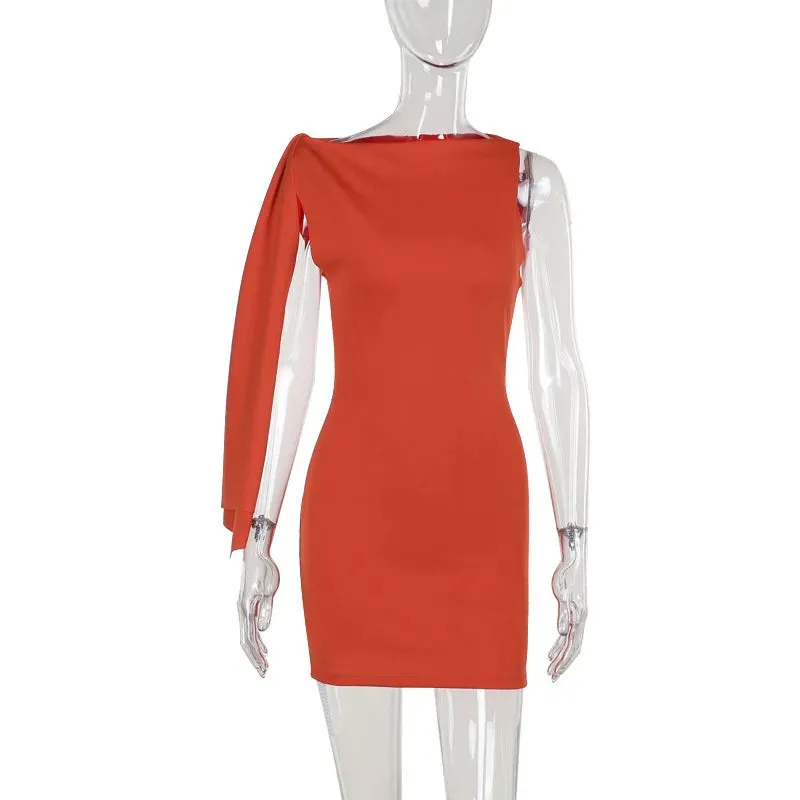 Elegant One-Shoulder Cocktail Dress