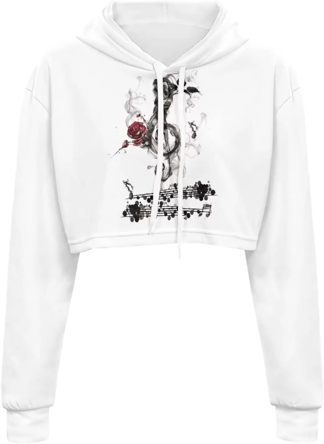 Flashideas Crop Top Long Sleeve Casual Workout Oversized Crop Tops Fashion Hoodies Short Version