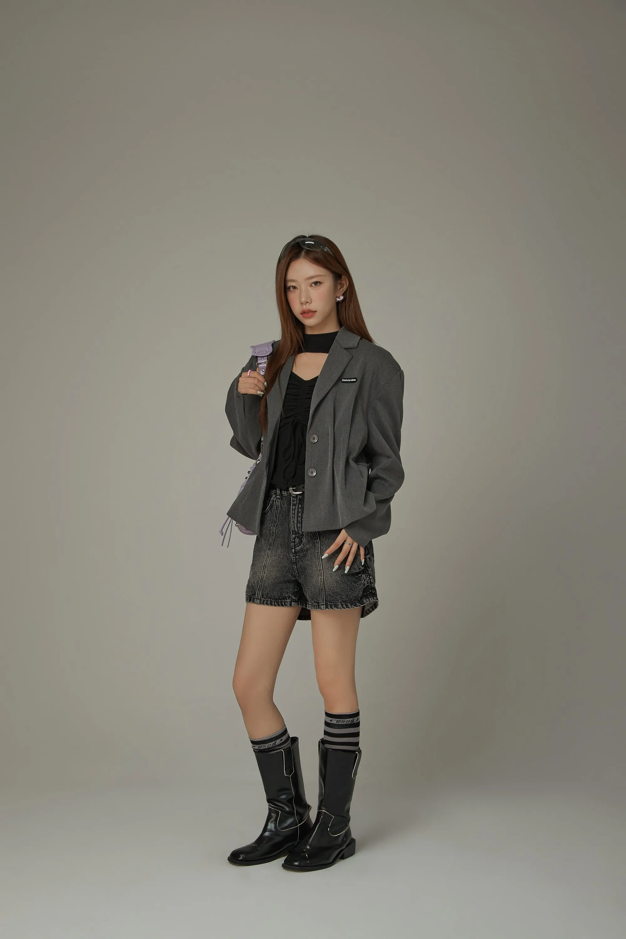 Front Slit Ruffle String T-Shirt