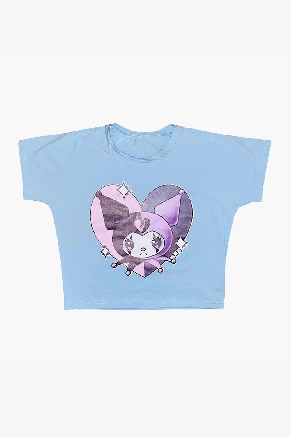Kuromi Evil Jester Soft Blue Crop Top
