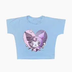 Kuromi Evil Jester Soft Blue Crop Top