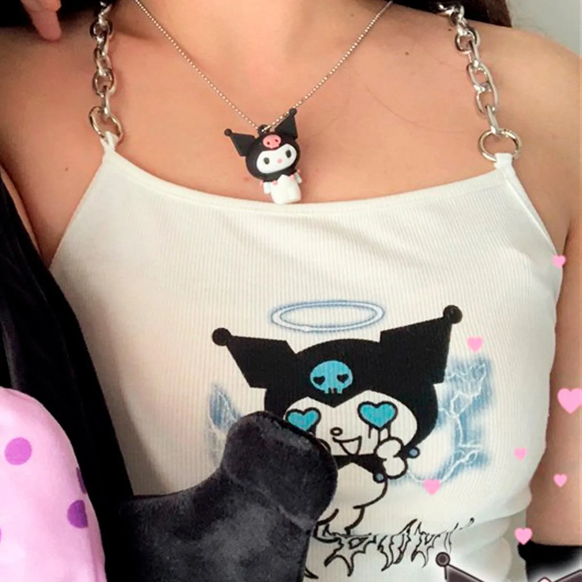 Kuromi Grunge Crop Top