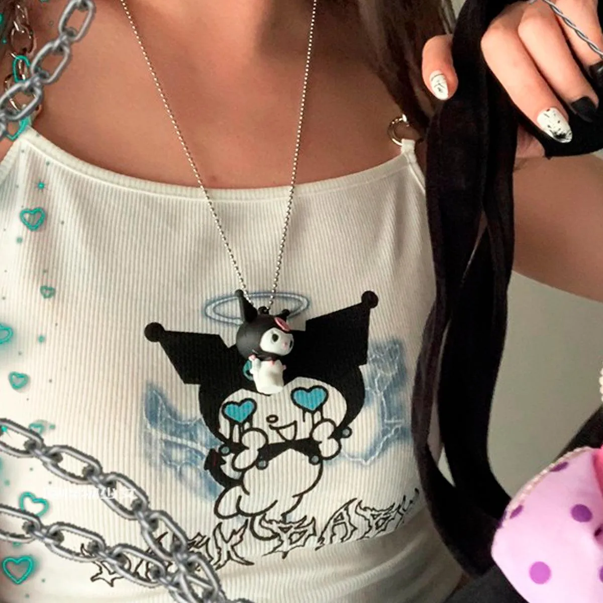 Kuromi Grunge Crop Top