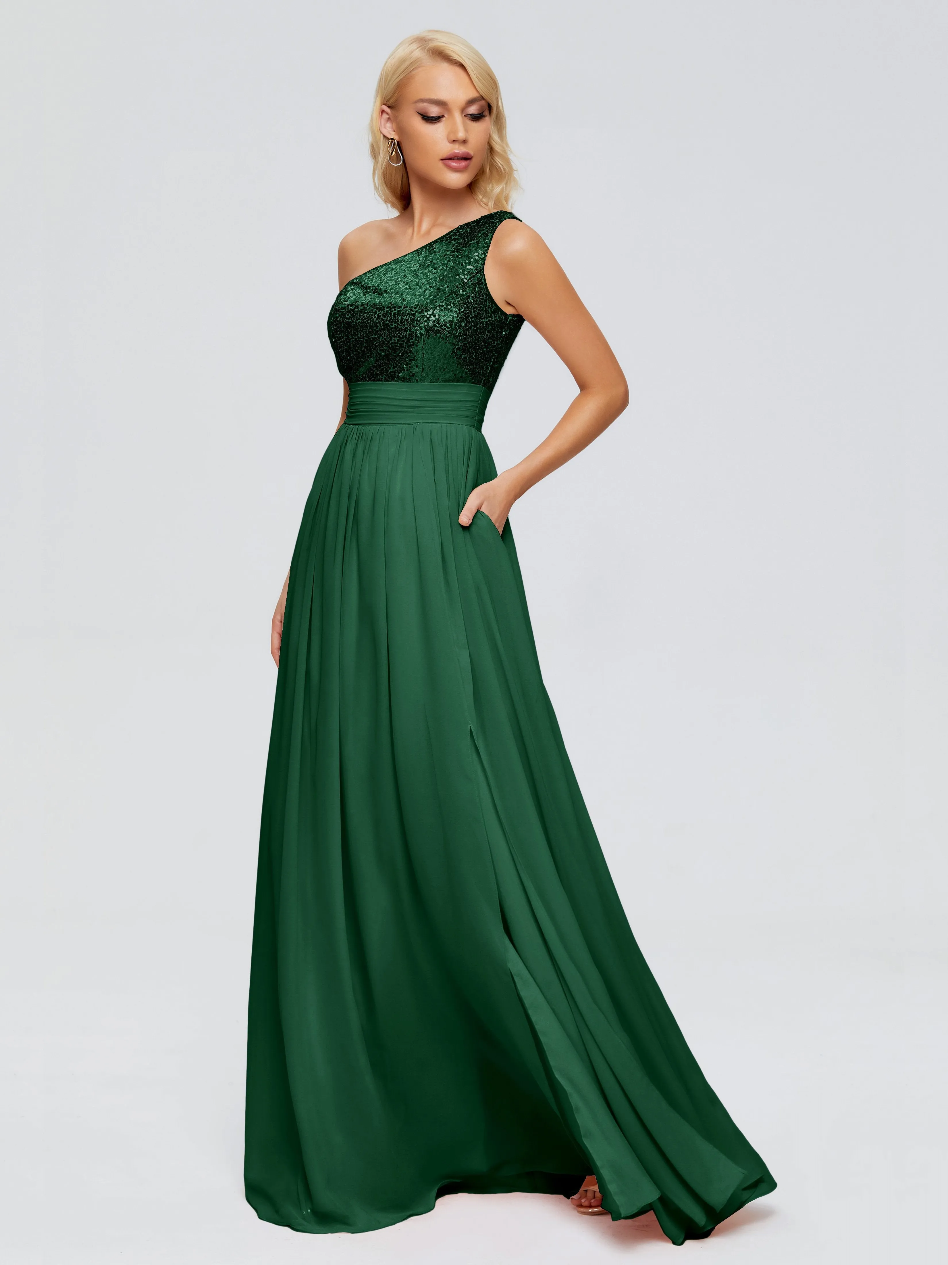 Margaret One-Shoulder Sequins Bridesmaid Dresses