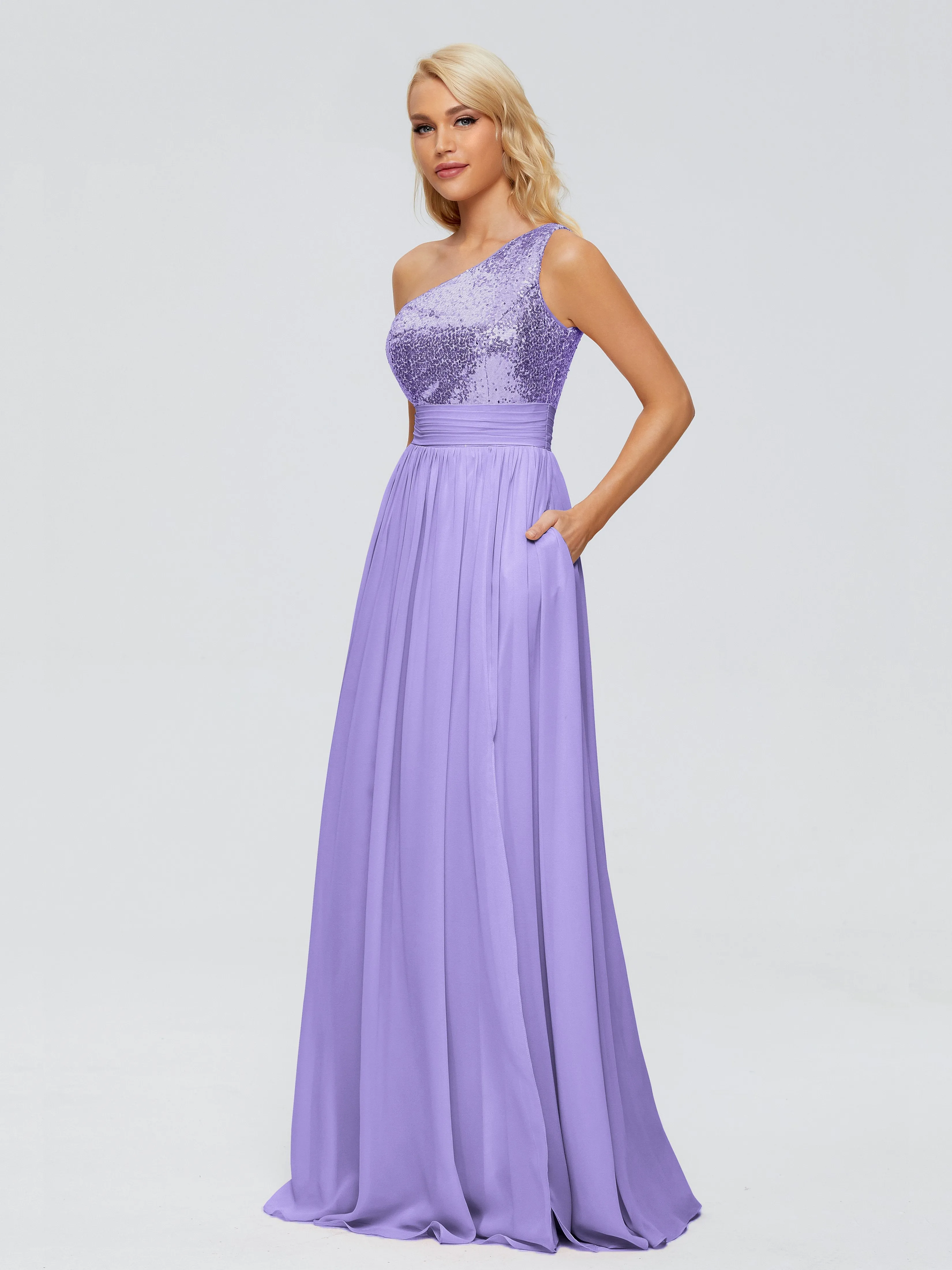 Margaret One-Shoulder Sequins Bridesmaid Dresses