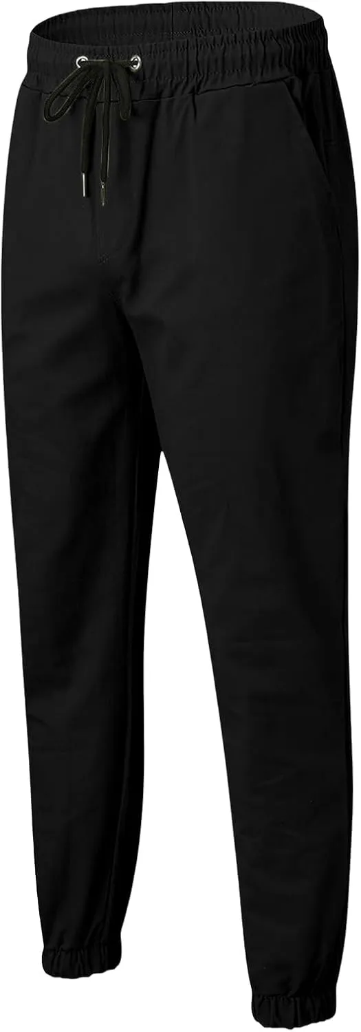 Men's Cargo Joggers Pants Casual Elastic Waist Drawstring Stretch Relaxed Fit Work Pants Tapered Sweatpants