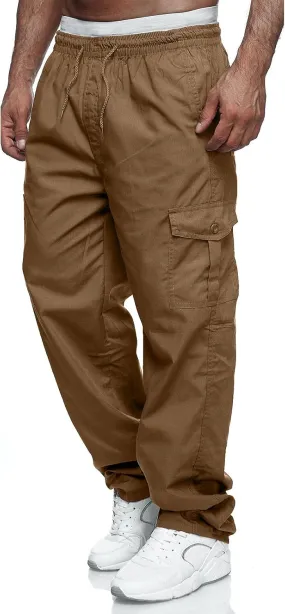 Men's Cargo Pants Relaxed Fit Sport Pants Jogger Sweatpants Drawstring Outdoor Trousers with Pockets