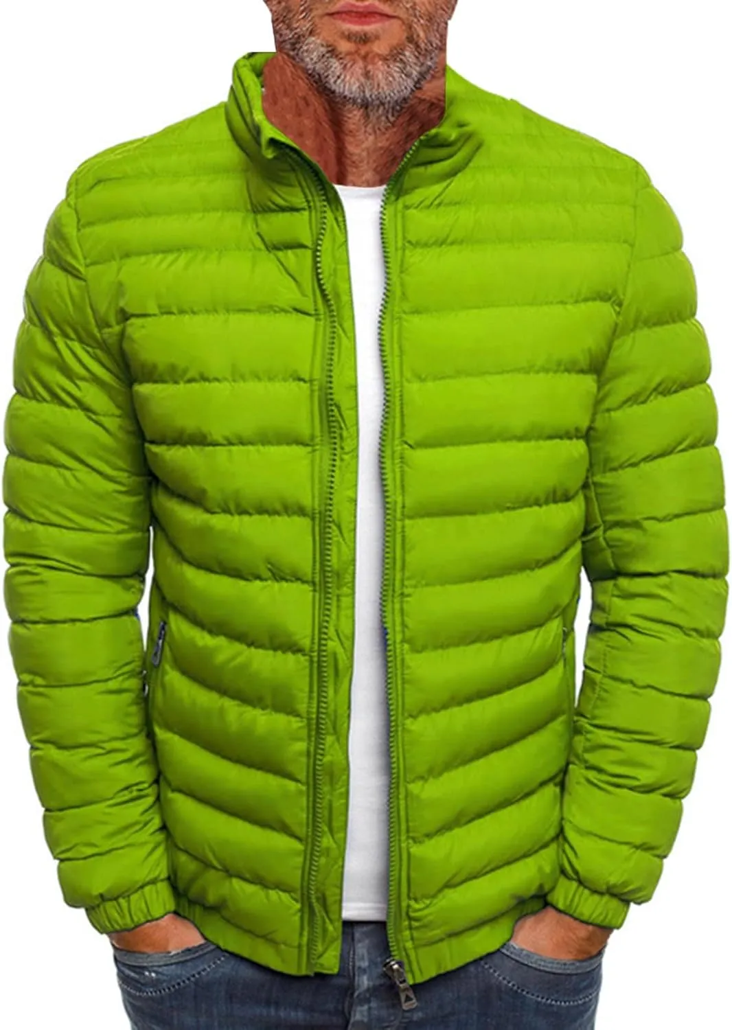 Men's Jacket Winter Puffer Jacket Fleece Warm Lightweight Coat Outerwear Cold Weather Jackets, M-3XL