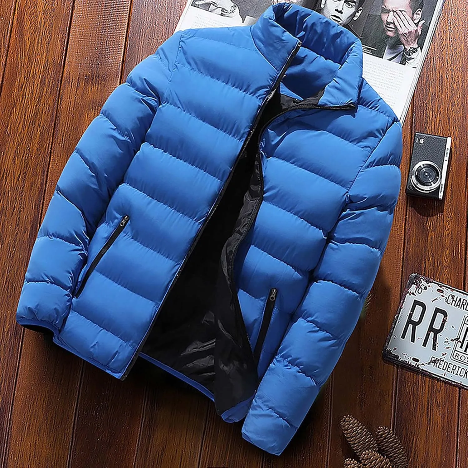 Men's Lightweight Puffer Jacket Winter Puffer Jacket Fleece Warm Coat Outerwear Cold Weather Jackets, L-5XL
