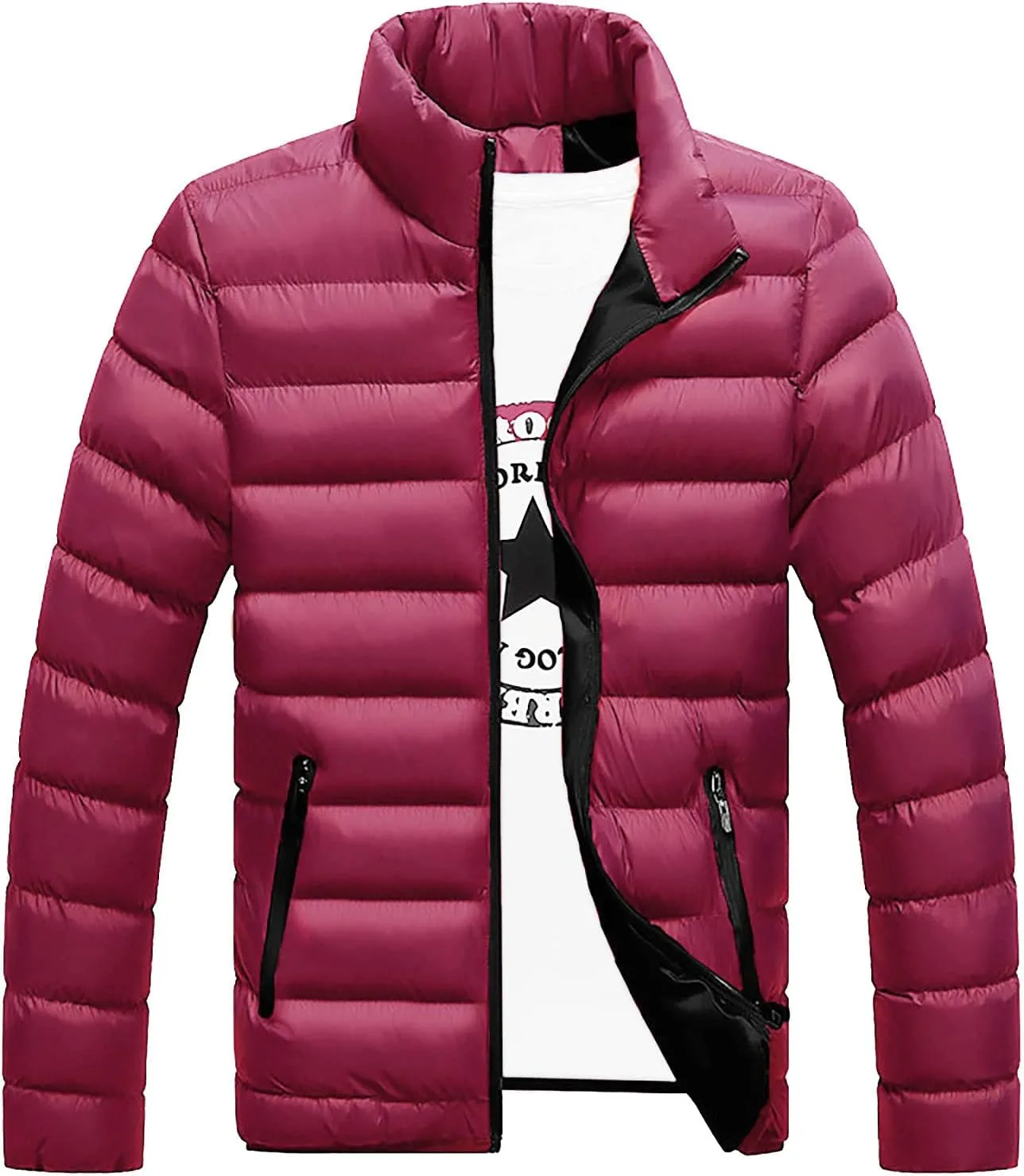 Men's Lightweight Puffer Jacket Winter Puffer Jacket Fleece Warm Coat Outerwear Cold Weather Jackets, L-5XL