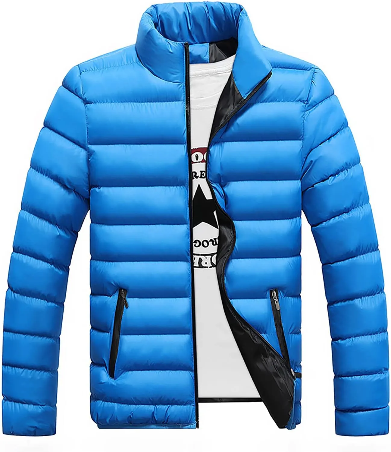 Men's Lightweight Puffer Jacket Winter Puffer Jacket Fleece Warm Coat Outerwear Cold Weather Jackets, L-5XL