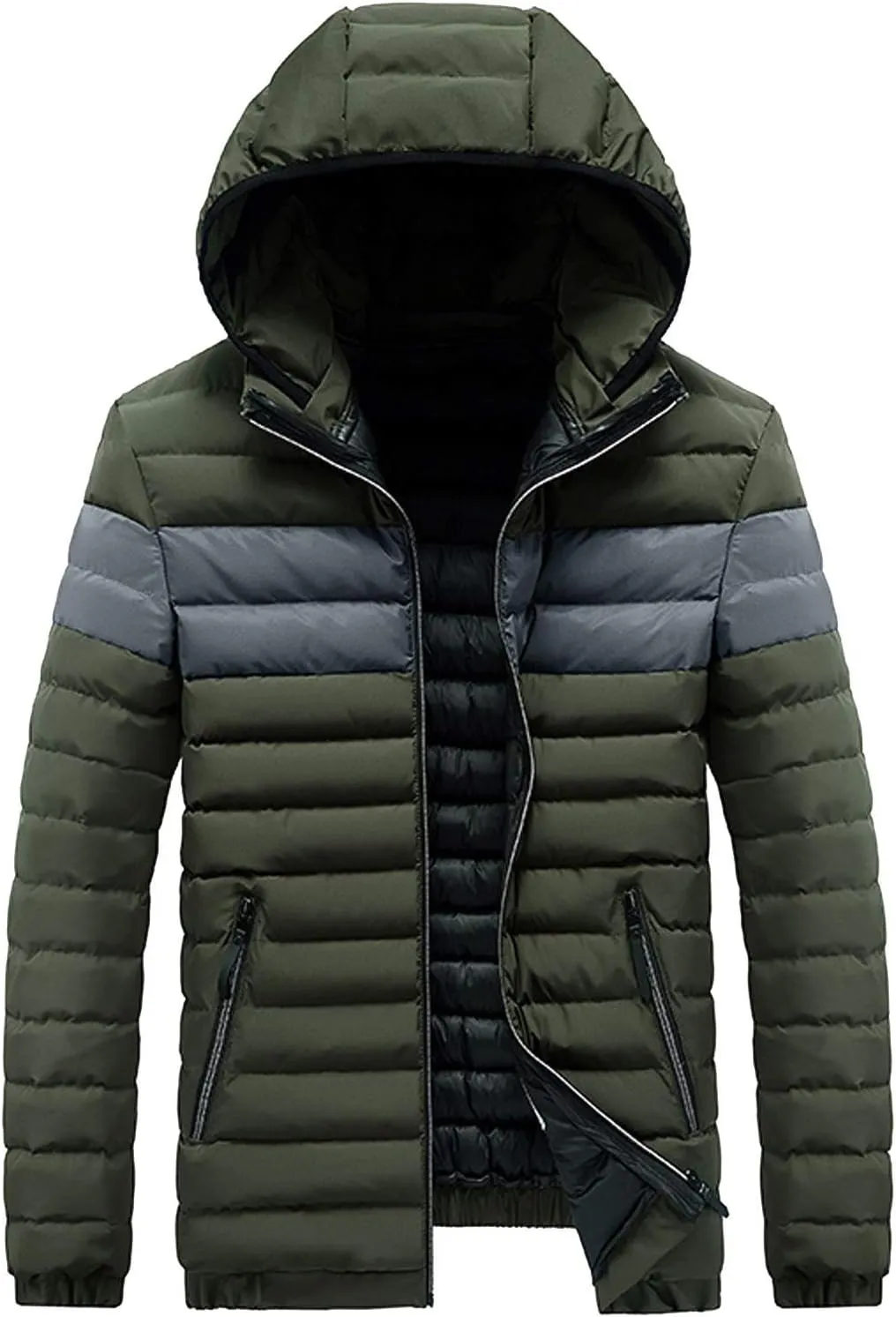 Men's Lightweight Puffer Jacket Winter Puffer Jacket Fleece Warm Coat Outerwear Cold Weather Jackets, L-5XL