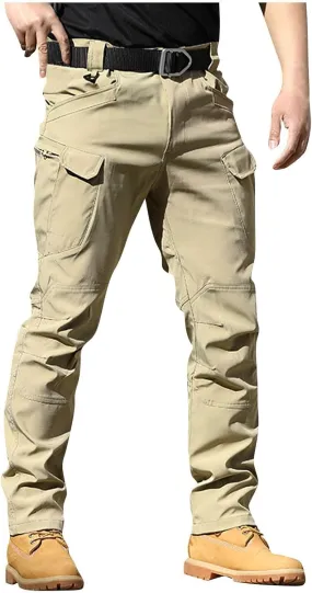 Mens Outdoor Cargo Work Pants Stretchy Lightweight Relaxed Fit Water-Resistant Ripstop Tactical Pants Hiking Pants