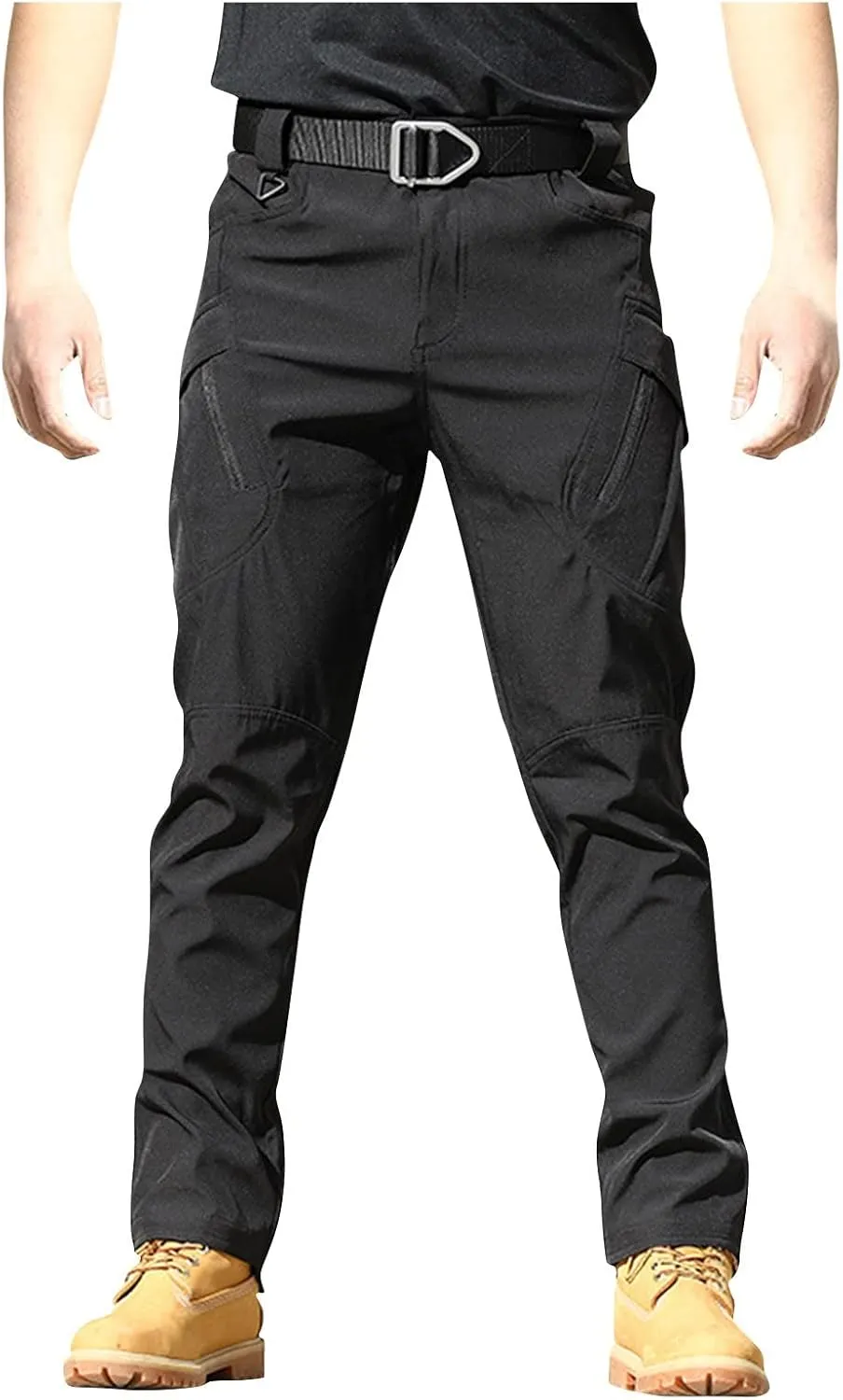 Mens Outdoor Cargo Work Pants Stretchy Lightweight Relaxed Fit Water-Resistant Ripstop Tactical Pants Hiking Pants