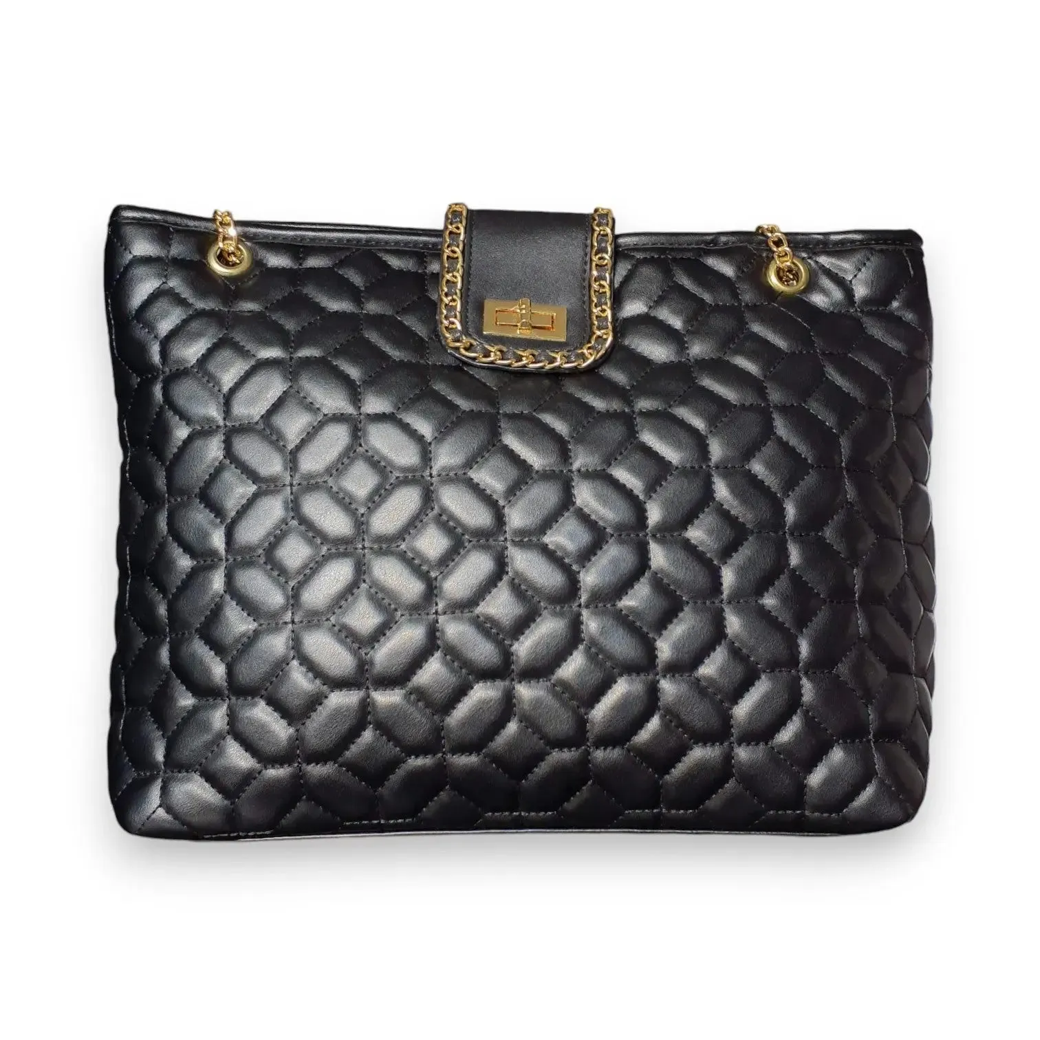 Quilted Tote Bag Chain Strap