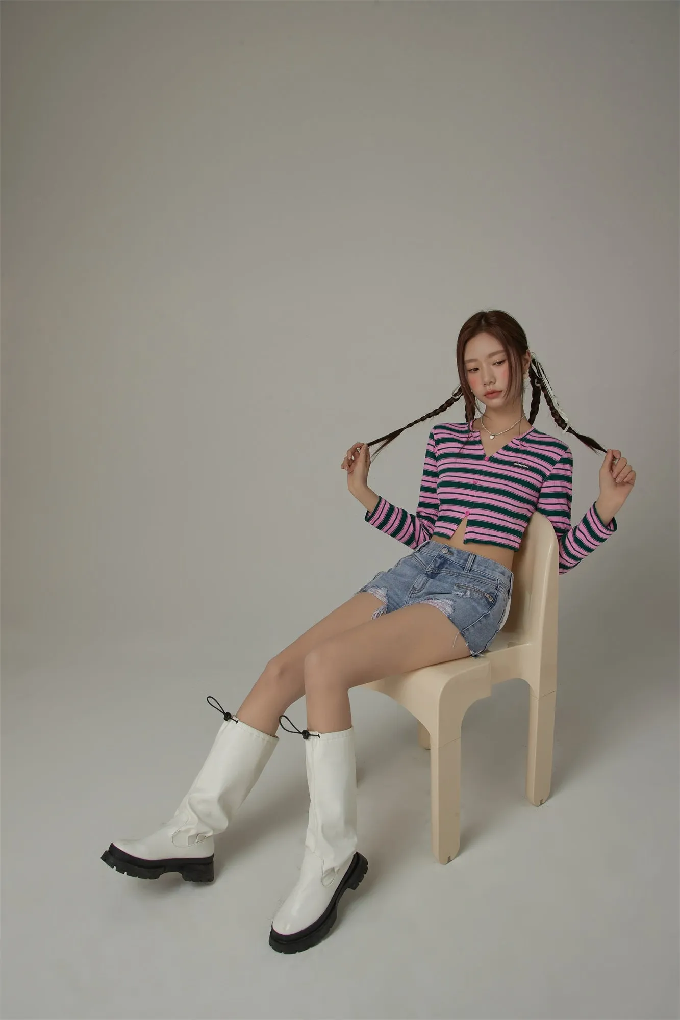 Slit Cropped T-Shirt
