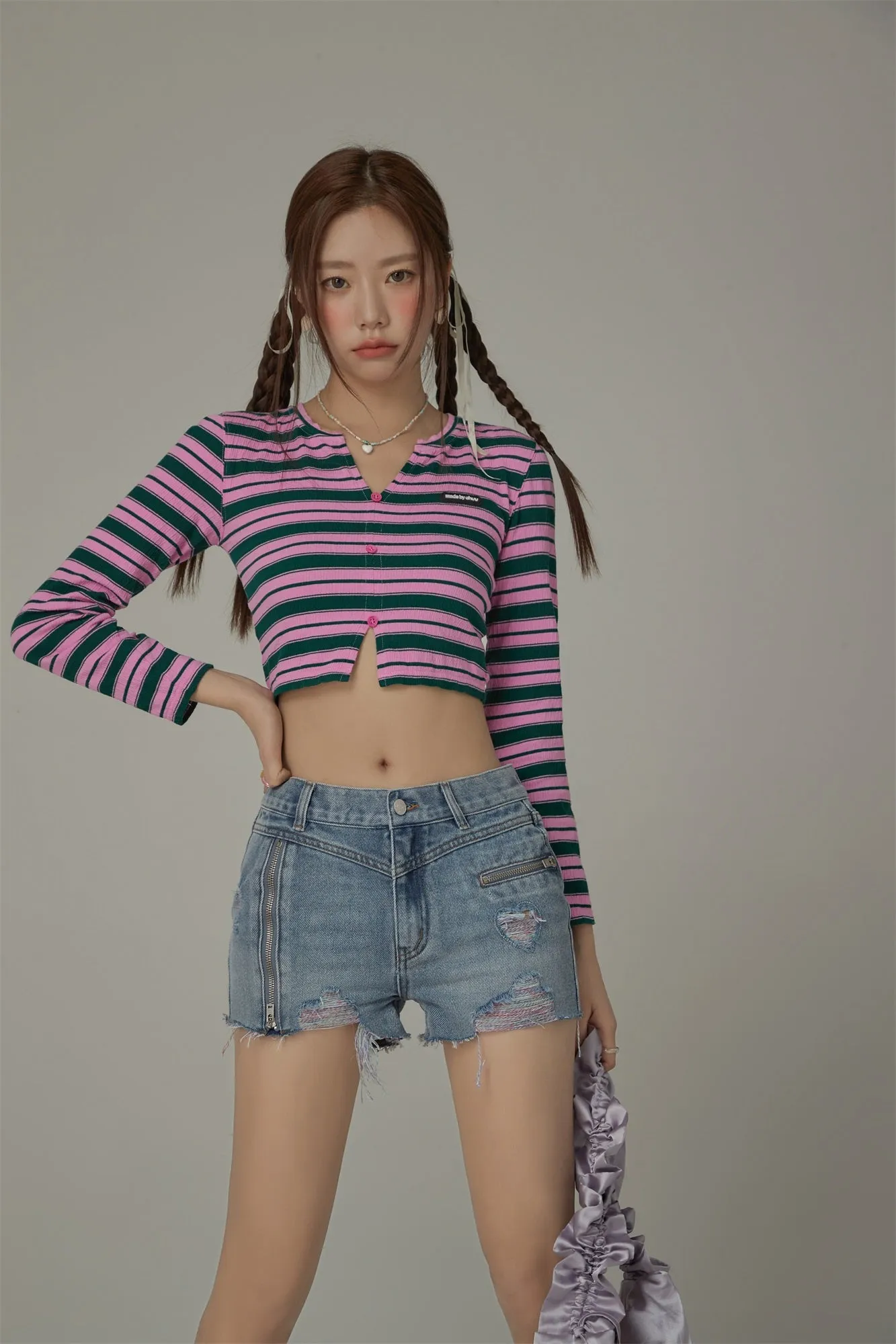 Slit Cropped T-Shirt