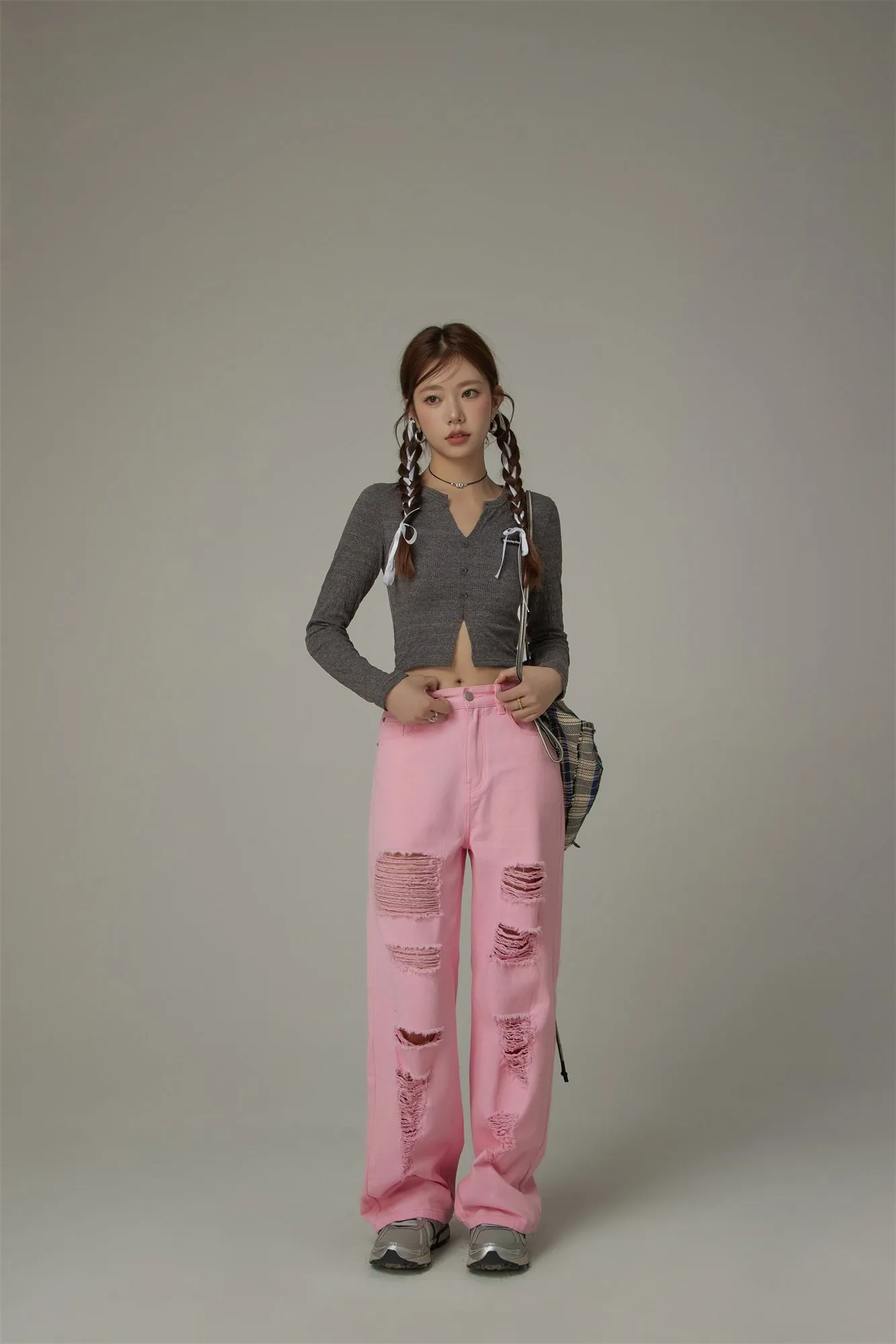 Slit Cropped T-Shirt