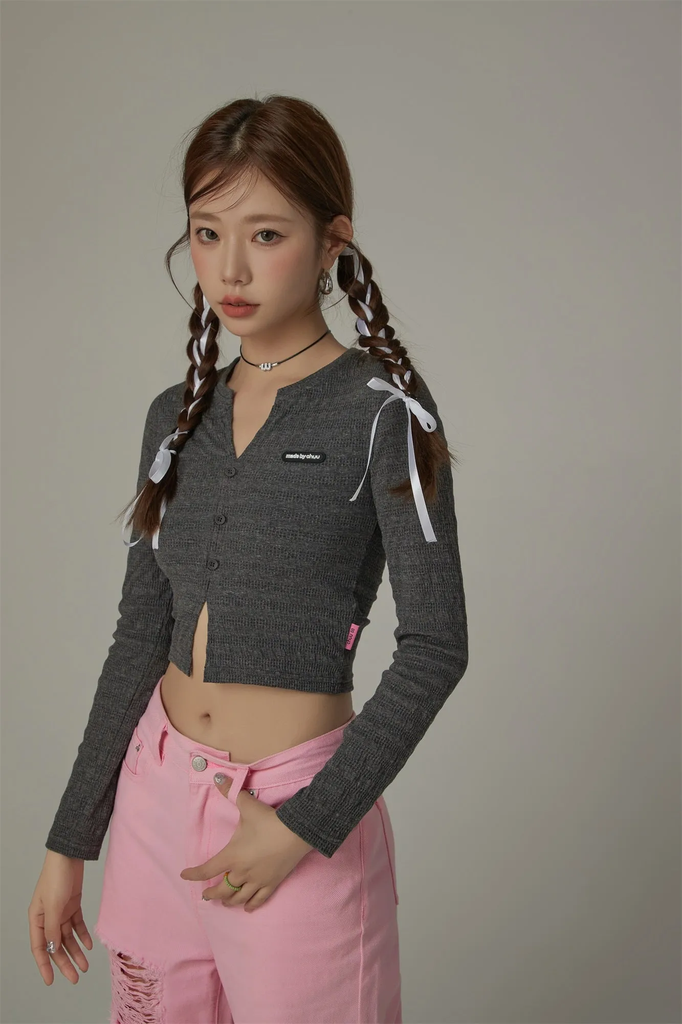 Slit Cropped T-Shirt