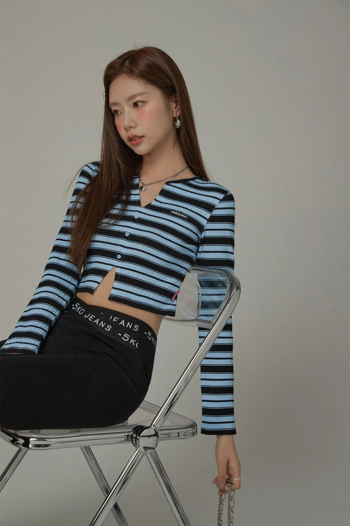 Slit Cropped T-Shirt
