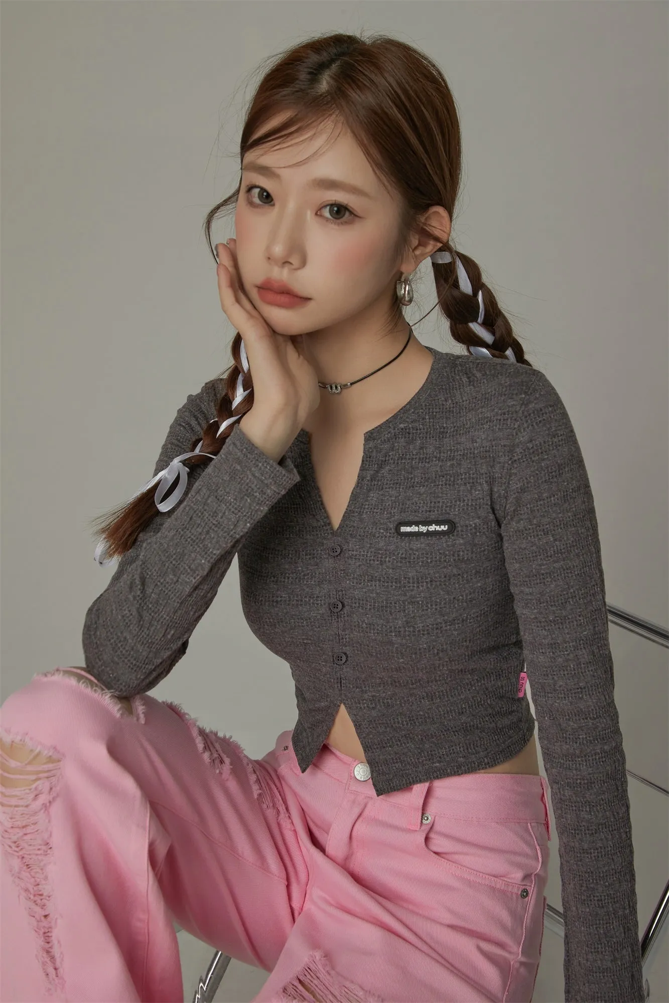 Slit Cropped T-Shirt