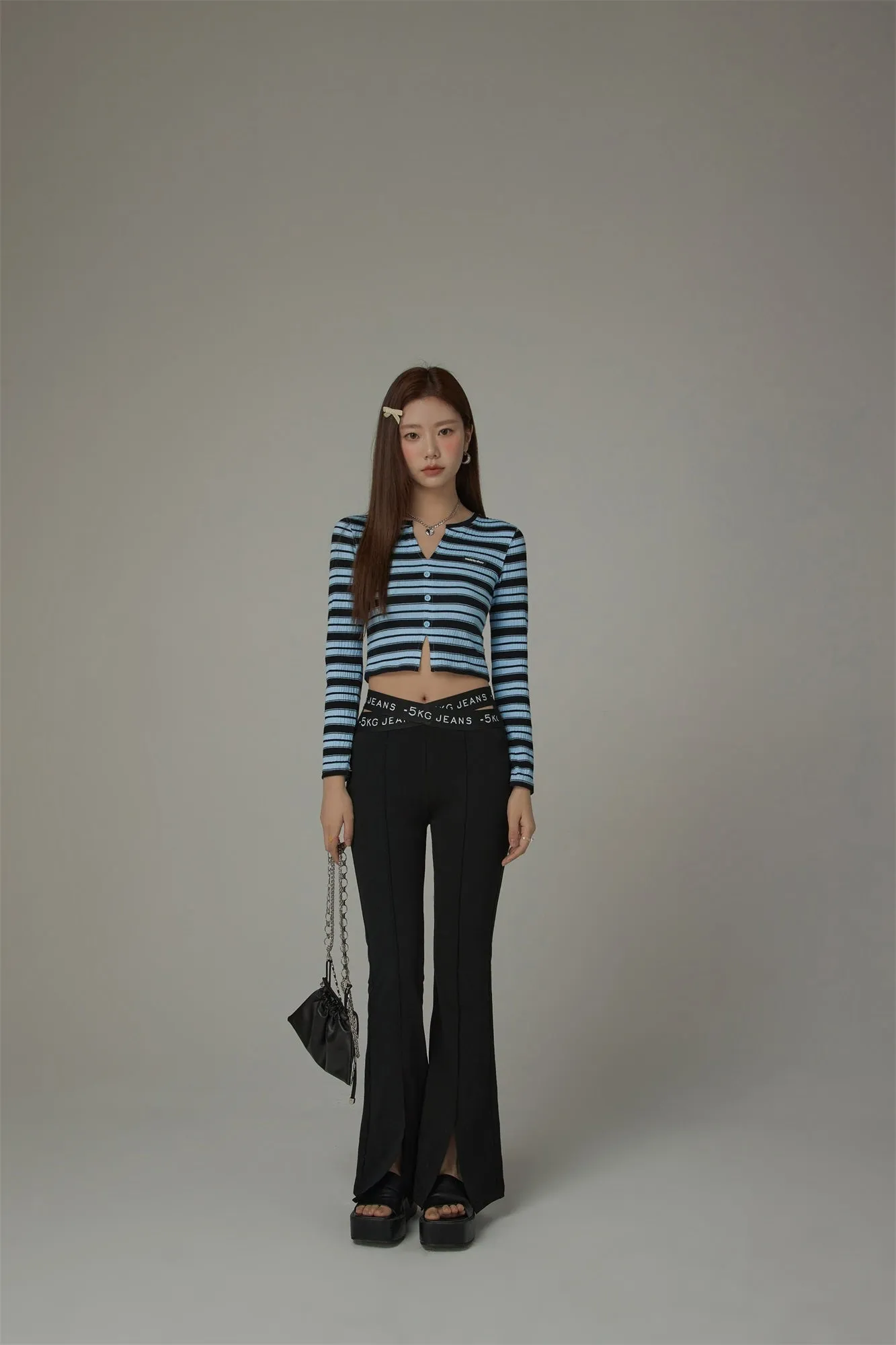 Slit Cropped T-Shirt