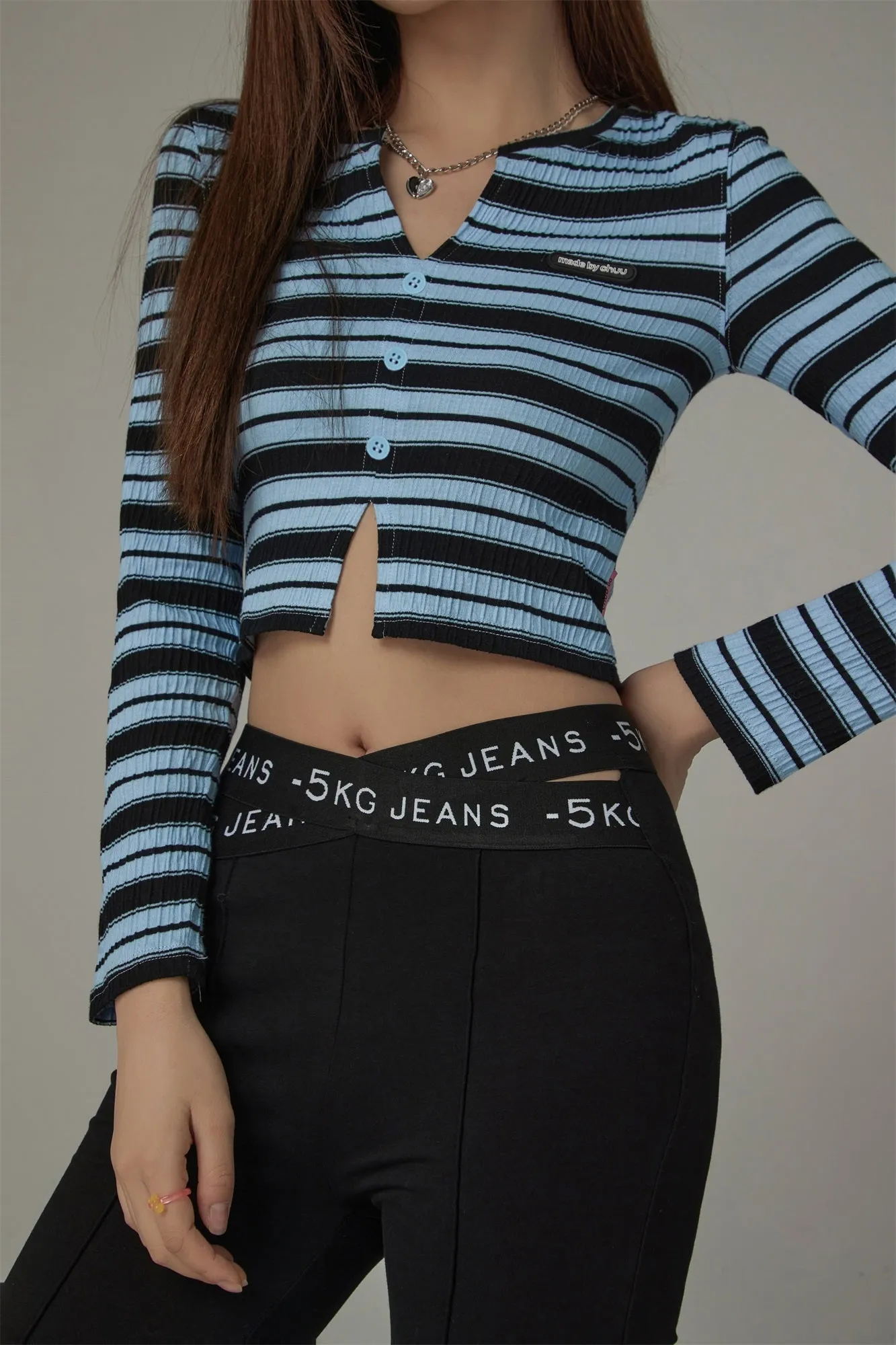 Slit Cropped T-Shirt