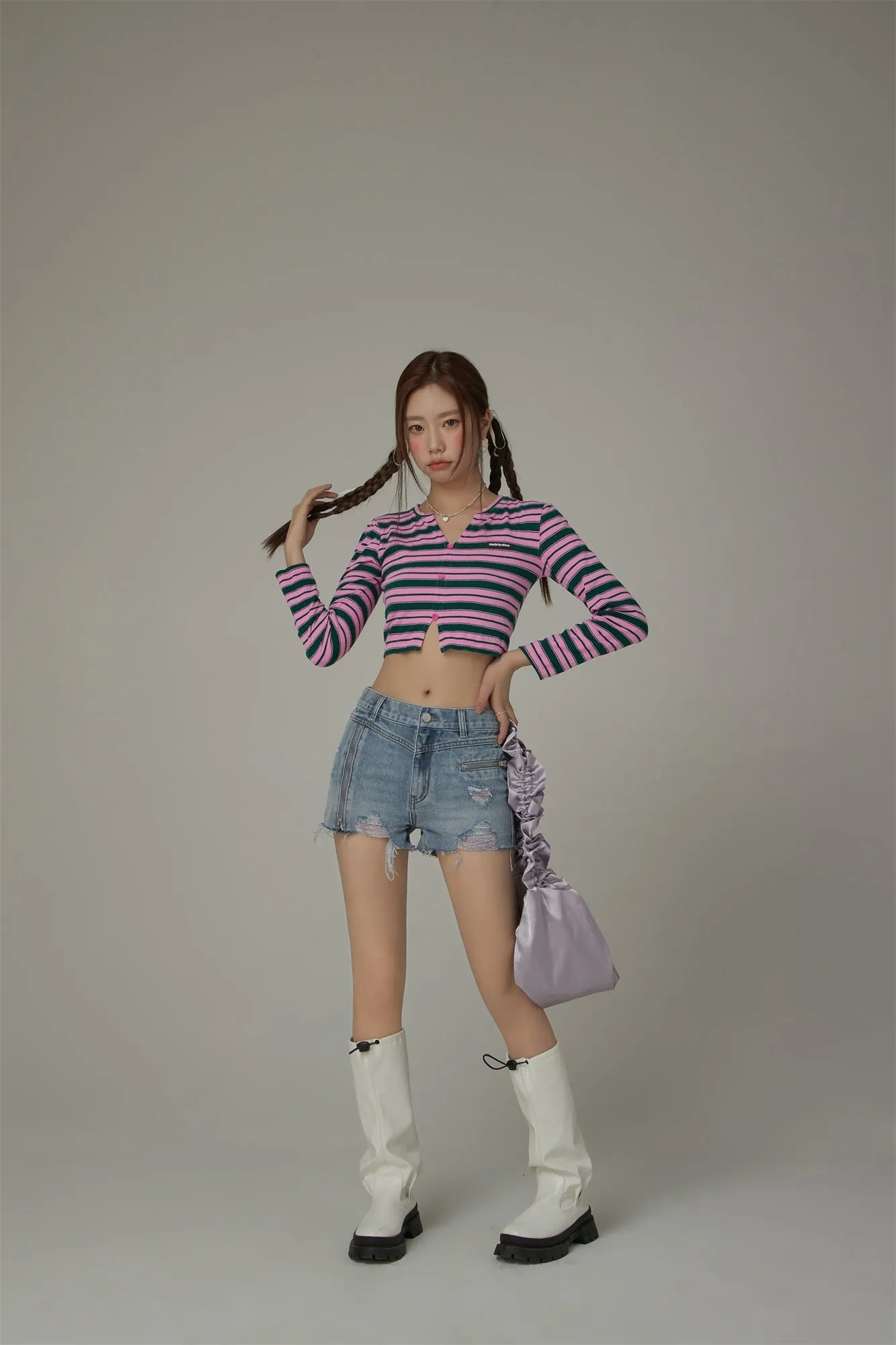 Slit Cropped T-Shirt