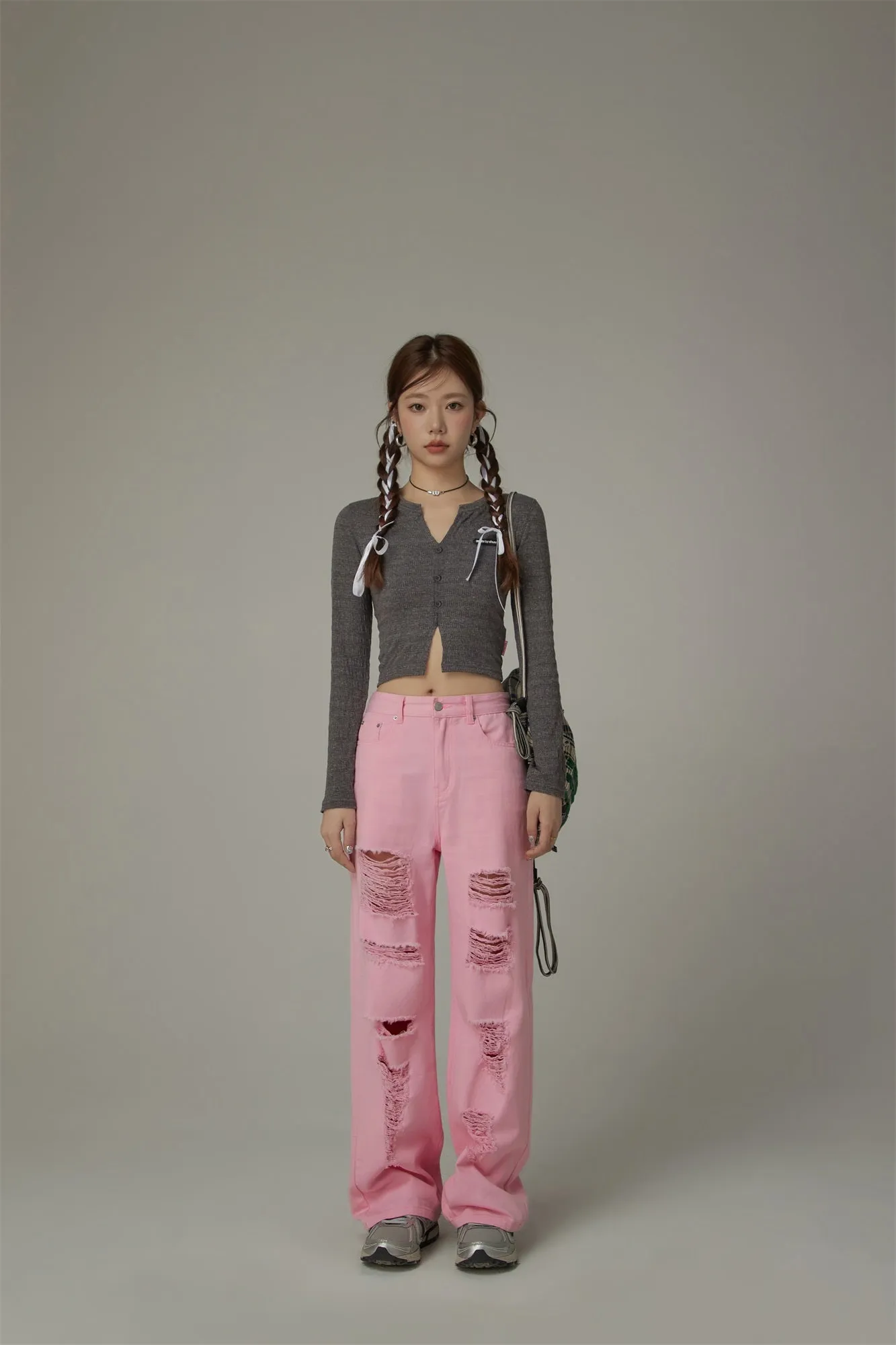 Slit Cropped T-Shirt