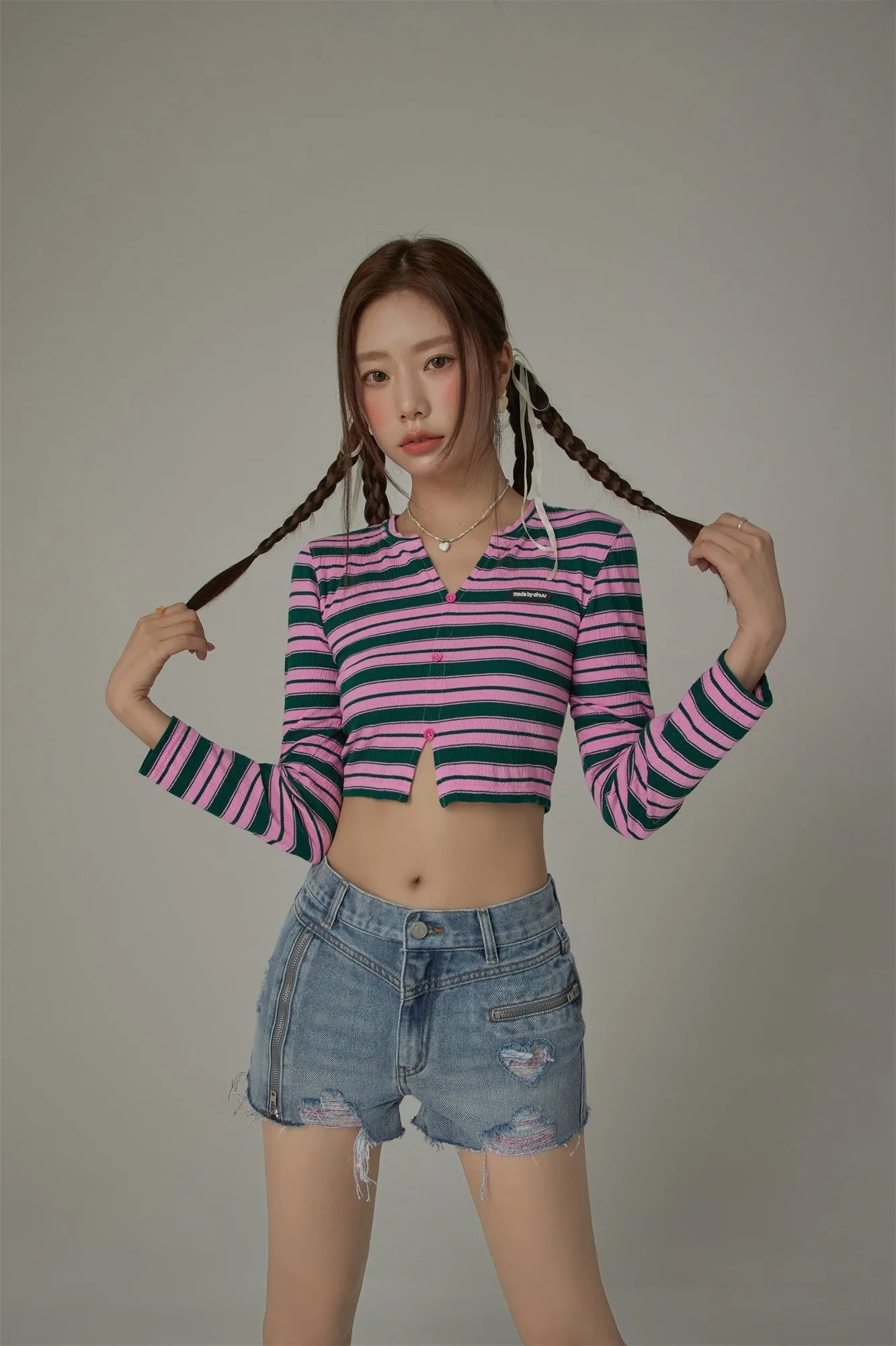 Slit Cropped T-Shirt