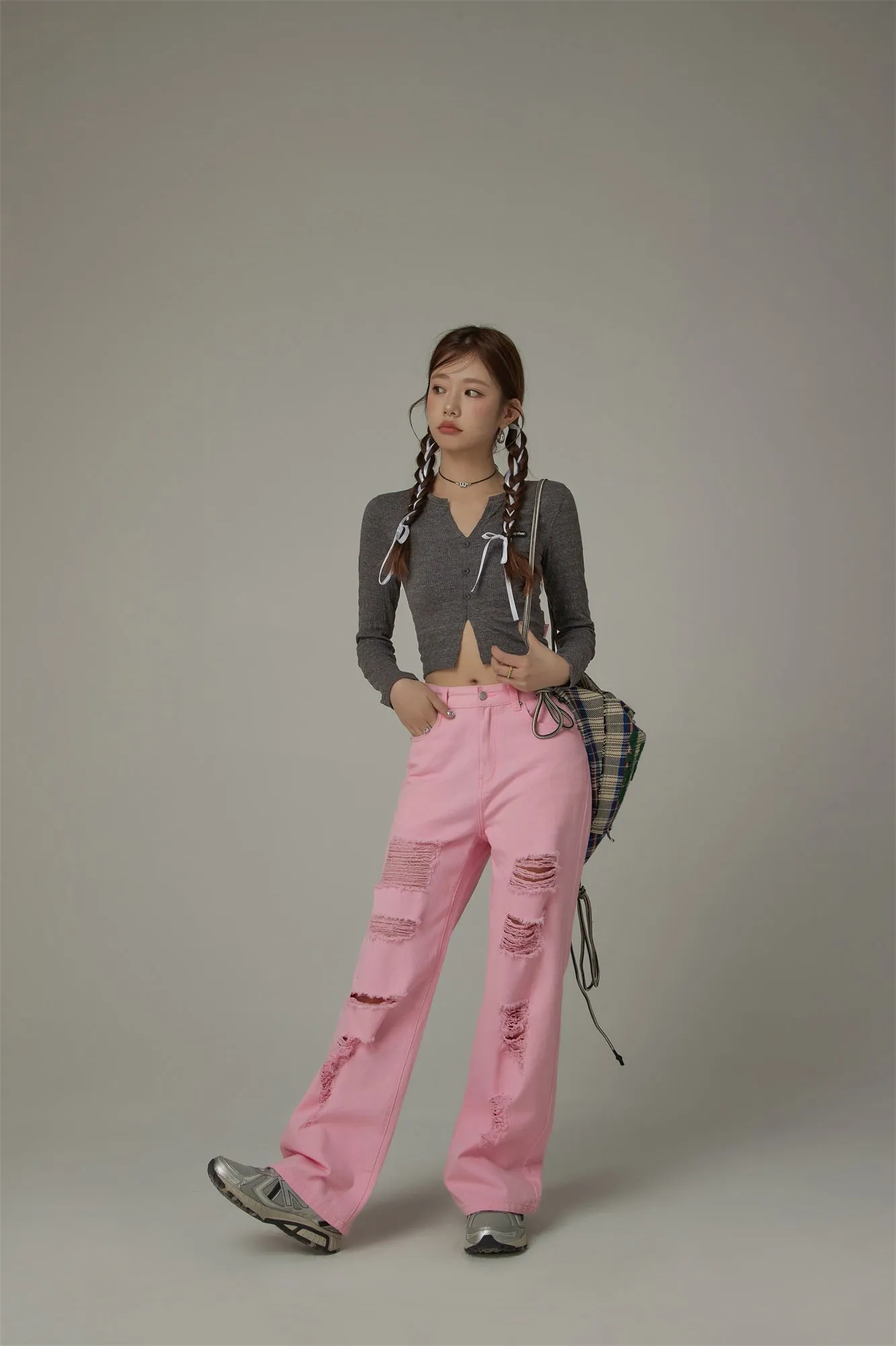 Slit Cropped T-Shirt