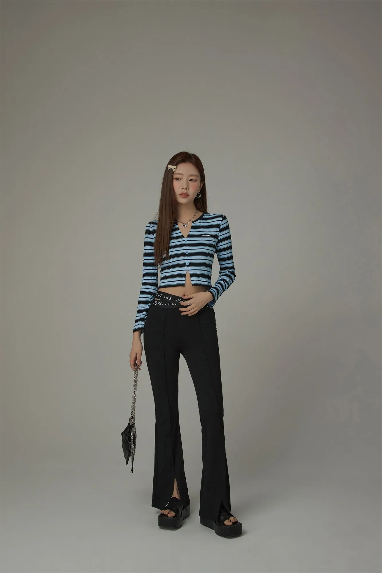 Slit Cropped T-Shirt