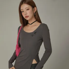 Star Slit Basic T-Shirt