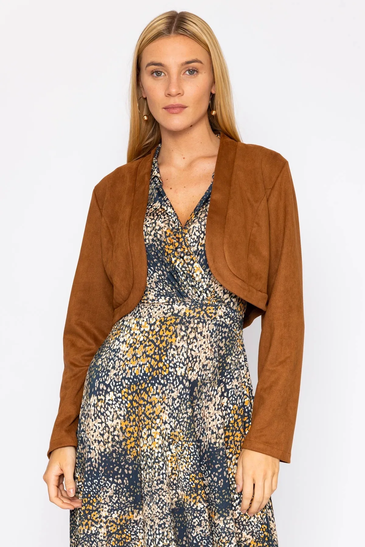 Suede Bolero in Camel
