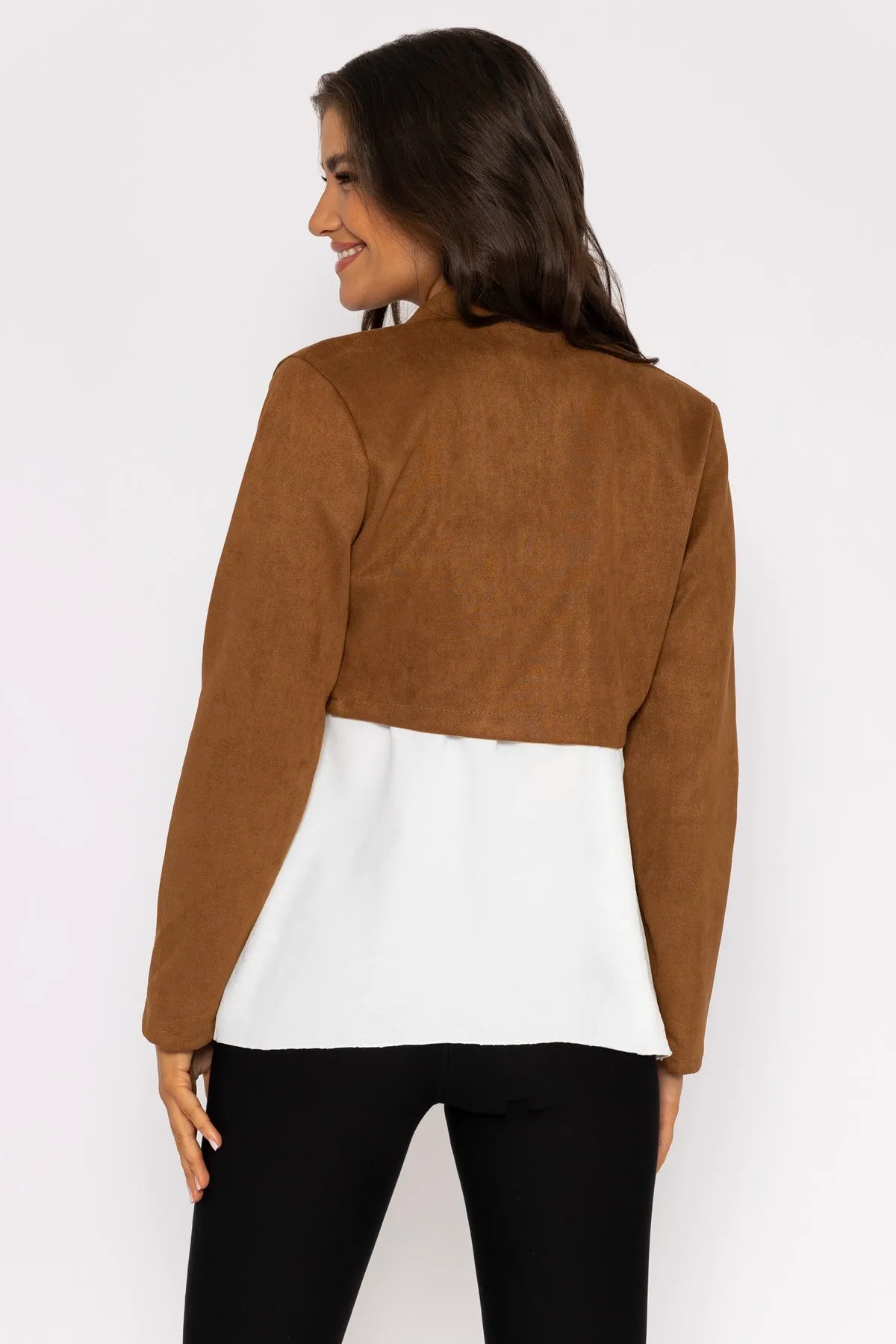 Suede Bolero in Camel