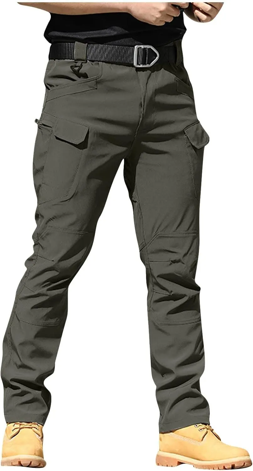 Tactical Pants for Men Waterproof Stretch Cargo Pants with Multi Pockets Relaxed Fit Work Hiking Pants