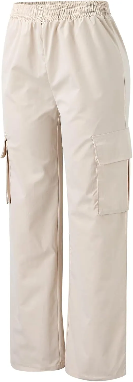 Women's Belt Less High Waisted Wide Leg Trousers Straight Leg Relaxed Style Trousers Casual Women's Pants Suits