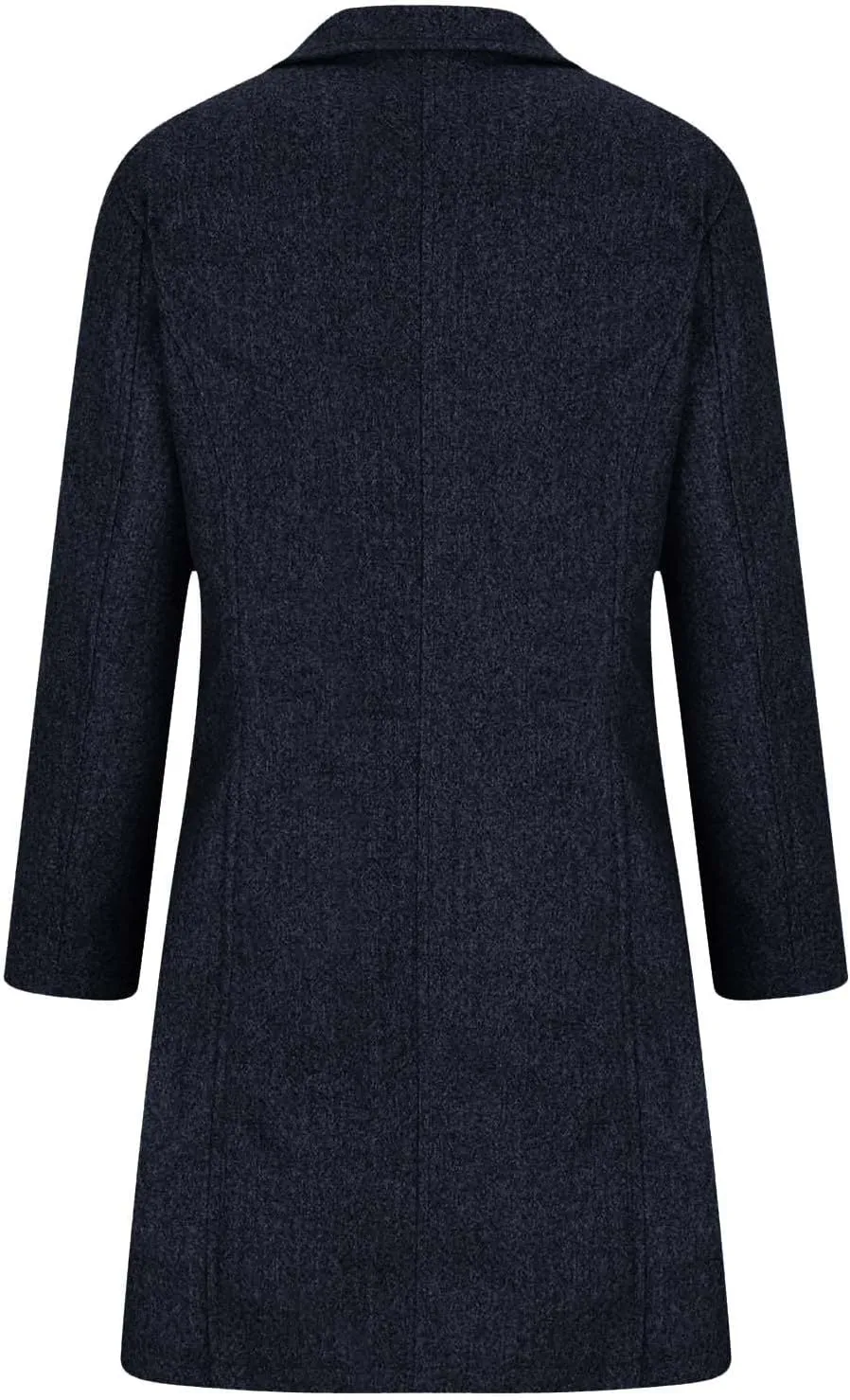 Women's Casual Thicken Wool Blend Stand Collar Single Breasted Warm Winter Coat Business Wool Pea Coats for Women